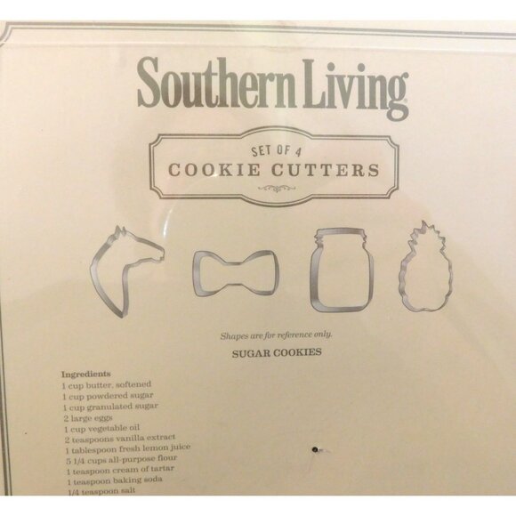 Southern Living Cookie Cutter Set Stainless Steel Horse Pineapple Bowtie Jar NEW - Picture 3 of 5